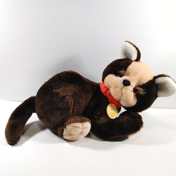 Commonwealth Sunburst Pets 1983 Brown Beige Cat Kitty Plush 14" Very  Rare - Picture 1 of 6
